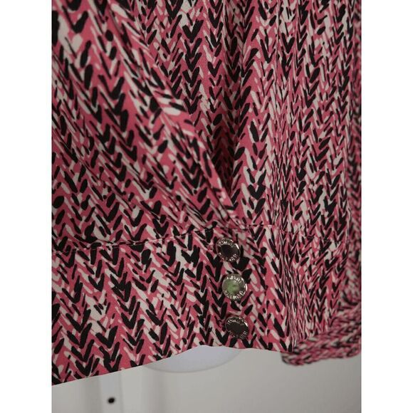 TOMMY HILFIGER Women's Chevron Long Sleeve Faux-Wrap Top XL - Picture 4 of 12